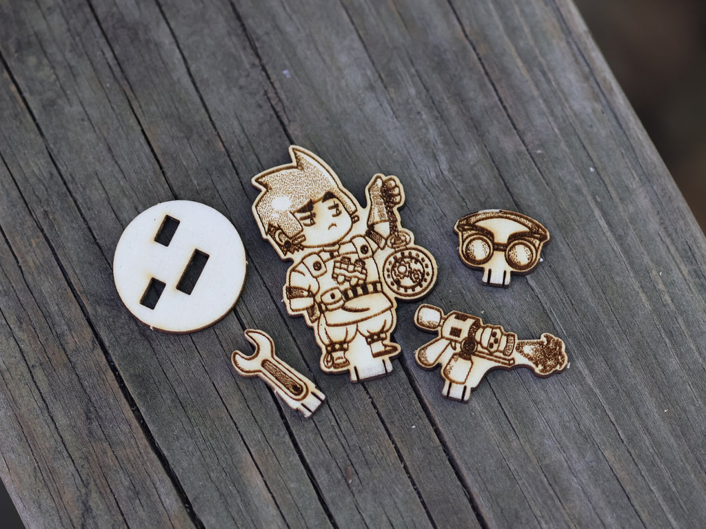 Wooden miniature for DnD and other TTRPG games. A wooden standee human artificer class. Want a cute minis and affordable mini for Dnd? This is it. 