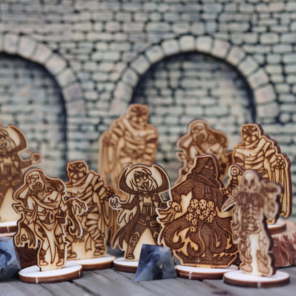 Undead monster minis for DnD and TTRPGs wooden flat standees